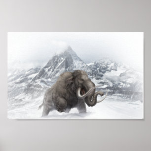 Woolly Mammoth Prehistoric Animal ice age  Poster