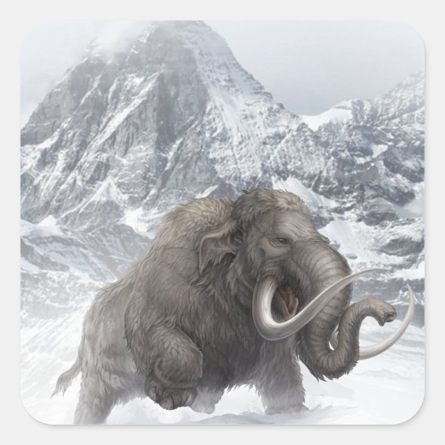 Woolly Mammoth Prehistoric Animal ice age  Square Sticker (Front)