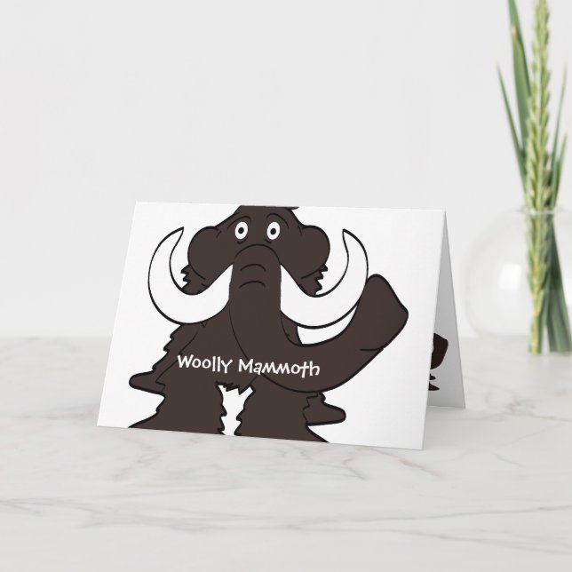 Woolly Mammoth Prehistoric Birthday Card (Front)
