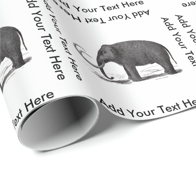 Woolly Mammoth Prehistoric Elephant Wrapping Paper (Roll Corner)