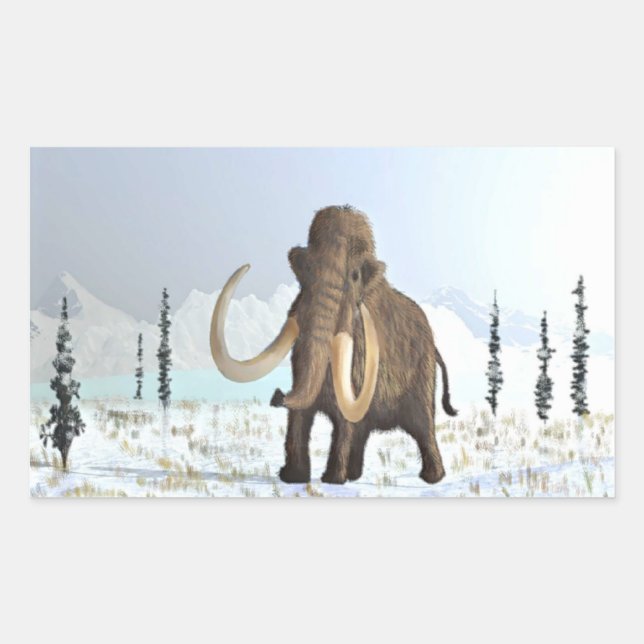Woolly Mammoth Rectangular Sticker (Front)