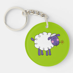 Woolly sheep key ring