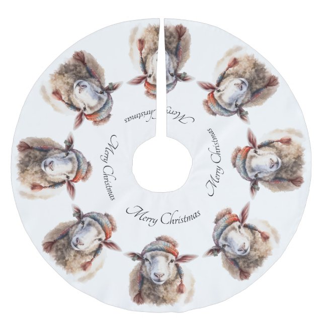 Woolly Wonderland, custom Brushed Polyester Tree Skirt (Front)