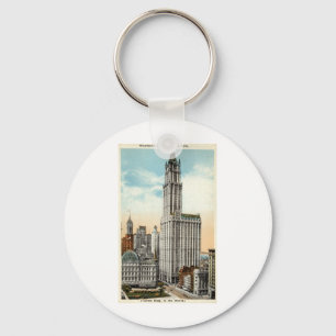 Woolworth Building New York Repro Vintage 1921 Key Ring
