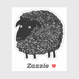Wooly Black Sheep Cartoon