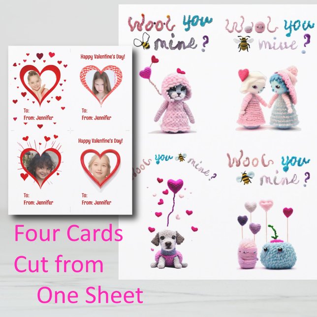 Wooly Critters Valentine's Day Quad-Card Holiday C (Creator Uploaded)