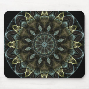 Wooly Green and Blue royal Kaleidoscope Mouse Pad