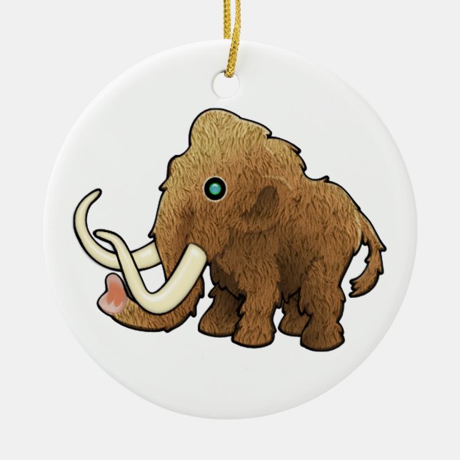Wooly Mammoth Ceramic Tree Decoration (Front)
