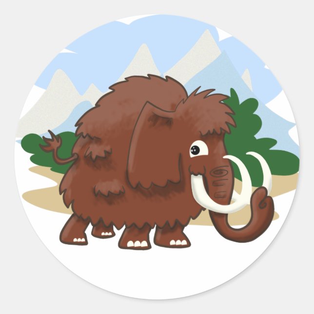 Wooly Mammoth Classic Round Sticker (Front)
