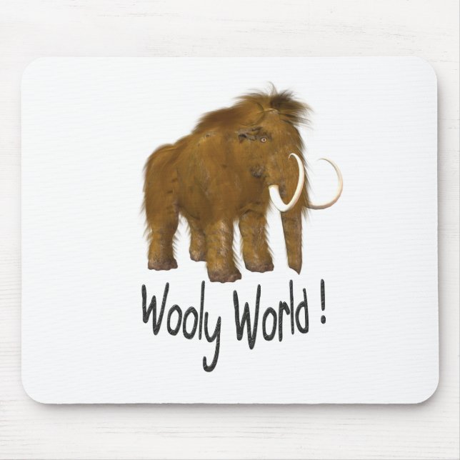 "Wooly World"  Wooly Mammoth Mouse Pad (Front)