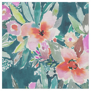 WOOT Colourful Tropical Floral Watercolor Fabric