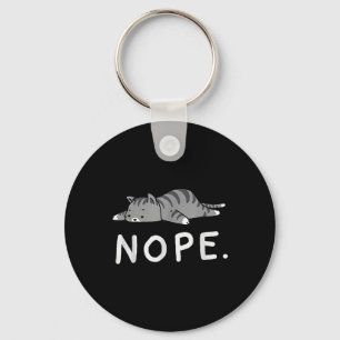Woot Nope Cat  Key Ring
