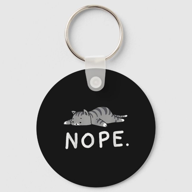 Woot Nope Cat  Key Ring (Front)