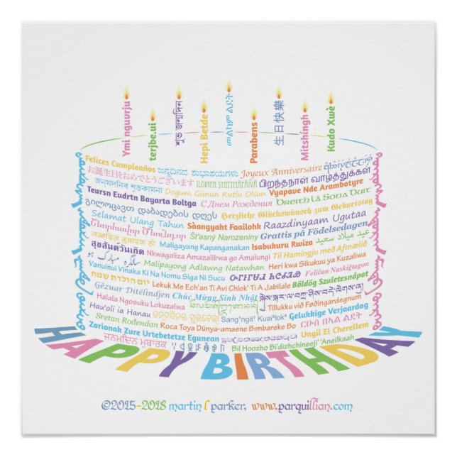 Wor(l)d Birthday Cake Poster (Front)