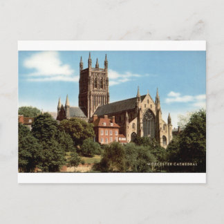 Worcester Cathedral Vintage Color View Postcard