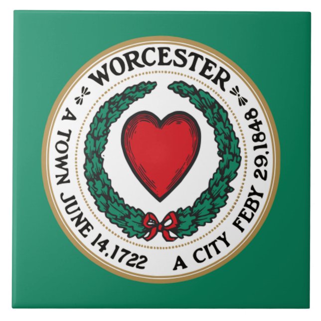 Worcester city flag ceramic tile (Front)