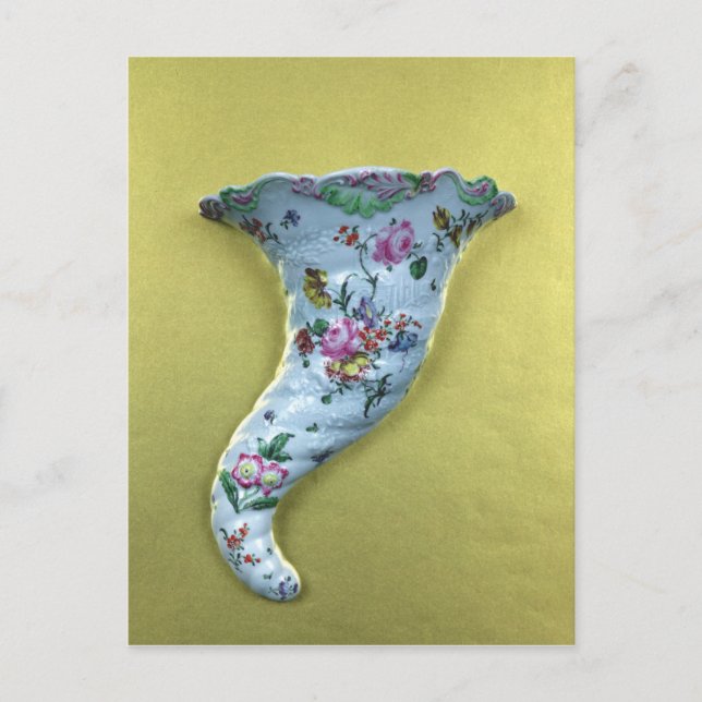 Worcester cornucopia wall pocket, c.1760 postcard (Front)