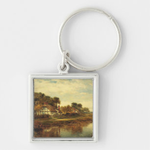 Worcester Cottages by Leader Benjamin Williams Key Ring