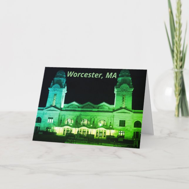 Worcester, MA Train Station - Beaux Arts Card (Front)