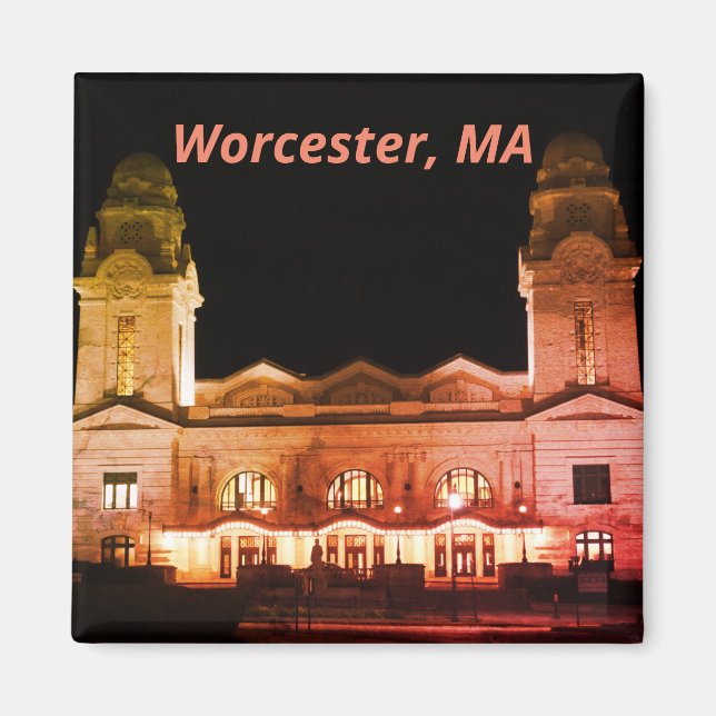 Worcester, Massachusetts Historical Train Station Magnet (Front)