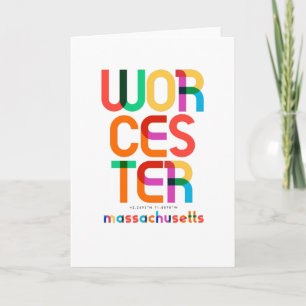 Worcester Massachusetts Mid Century, Pop Art, Card