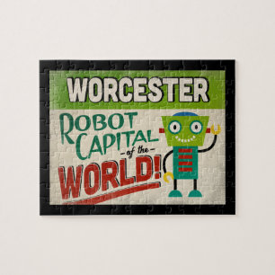 Worcester Massachusetts Robot - Funny Vintage Jigsaw Puzzle