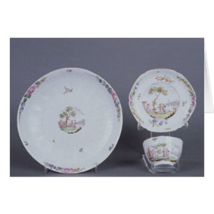 Worcester teabowl and saucer and dish
