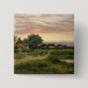 Worcestershire Cottages, 1912 15 Cm Square Badge