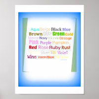 Word Art Collage For Colours
