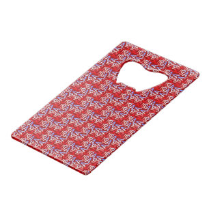 Word Art USA Text, Red-CARD BOTTLE OPENER