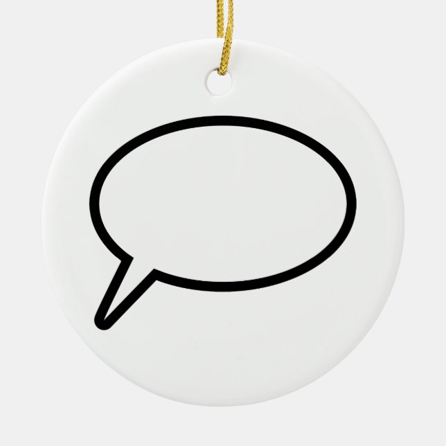 Word Balloon Ceramic Tree Decoration (Front)