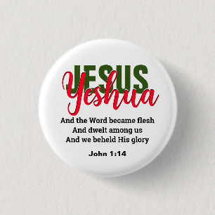 Word Became Flesh YESHUA JESUS Christian 3 Cm Round Badge