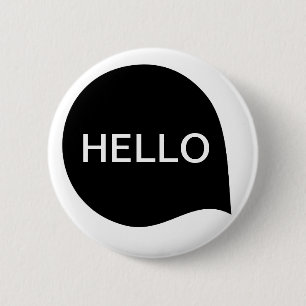Word Bubble - Black on White 6 Cm Round Badge