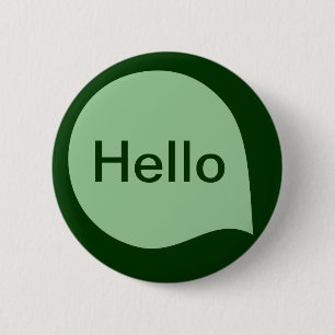 Word Bubble - Faded Green on Dark Green 6 Cm Round Badge