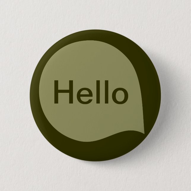 Word Bubble - Khaki on Deep Olive 6 Cm Round Badge (Front)