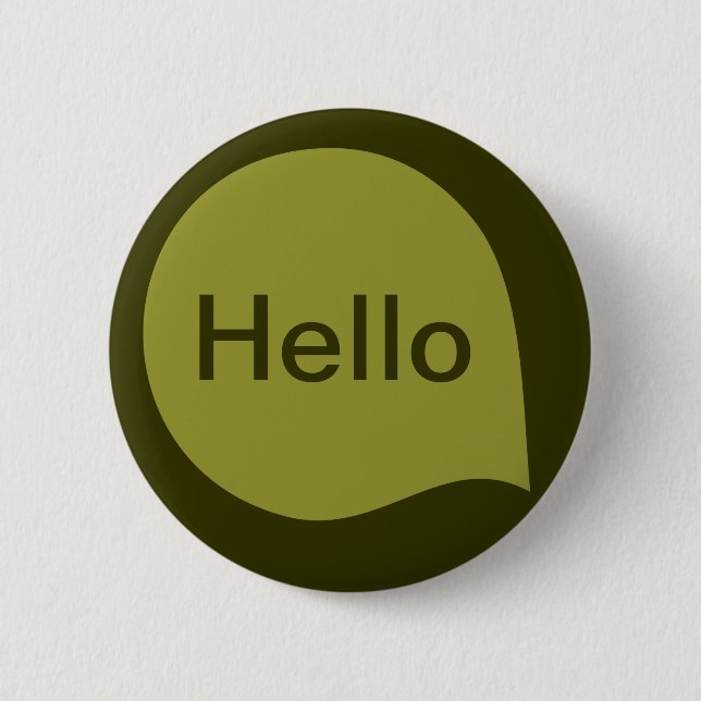 Word Bubble - Olive on Deep Olive 6 Cm Round Badge (Front)