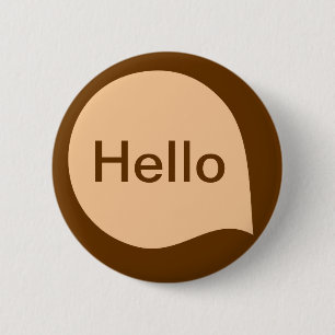 Word Bubble - Sand on Brown 6 Cm Round Badge