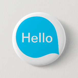 Word Bubble - Sky Blue on White 6 Cm Round Badge