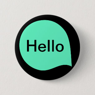 Word Bubble - Turquoise on Black 6 Cm Round Badge