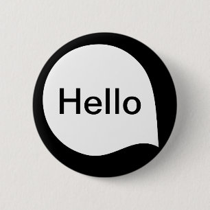 Word Bubble - White on Black 6 Cm Round Badge