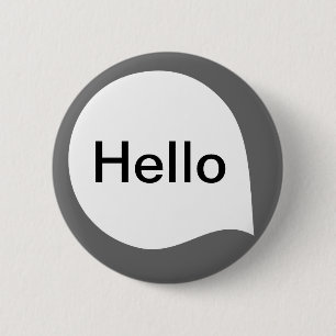 Word Bubble - White on Grey 6 Cm Round Badge