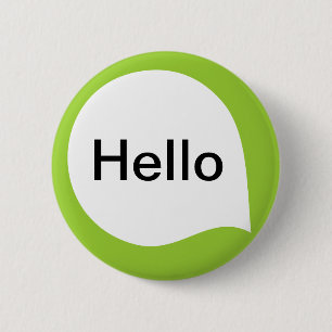 Word Bubble - White on Martian Green 6 Cm Round Badge