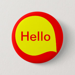 Word Bubble - Yellow on Red 6 Cm Round Badge