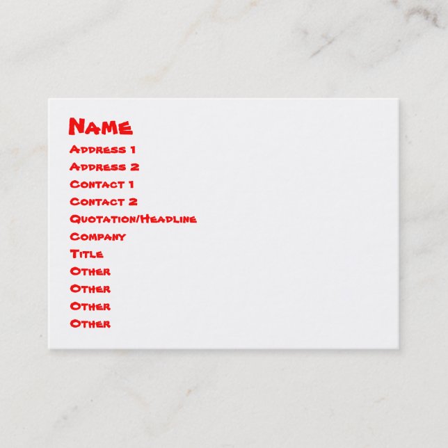 Word! Business Card (Front)