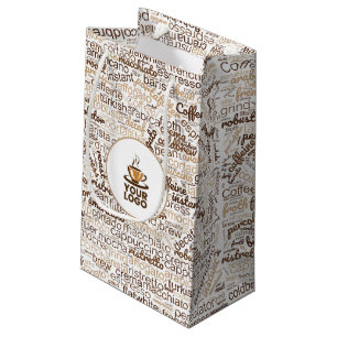 Word Cloud Coffee Tags with Logo Gift Small Gift Bag