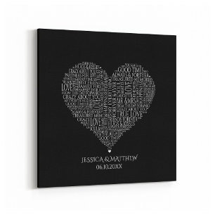 Word Cloud for Weddings and Anniversaries Canvas Print