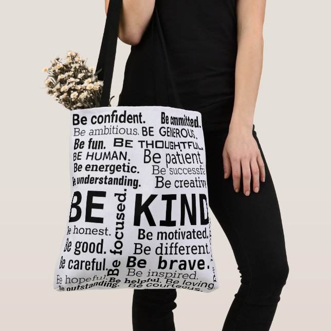 Word Cloud inspirational Words Tote Bag (Close Up)