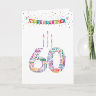 Word Cloud Milestones 60 - Birthday Card
