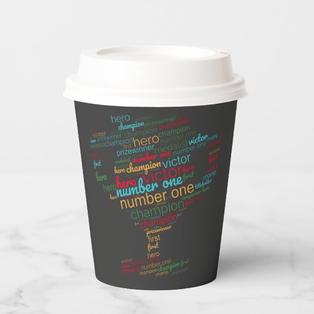 WORD CLOUD MOTIVATION  PAPER CUPS (Front)