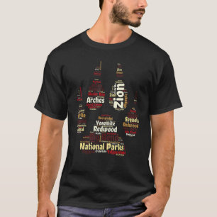 Word Cloud National Parks List To Hike List Camp T-Shirt